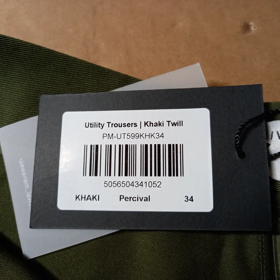 PERCIVAL UTILITY TROUSERS - KHAKI SIZE 34