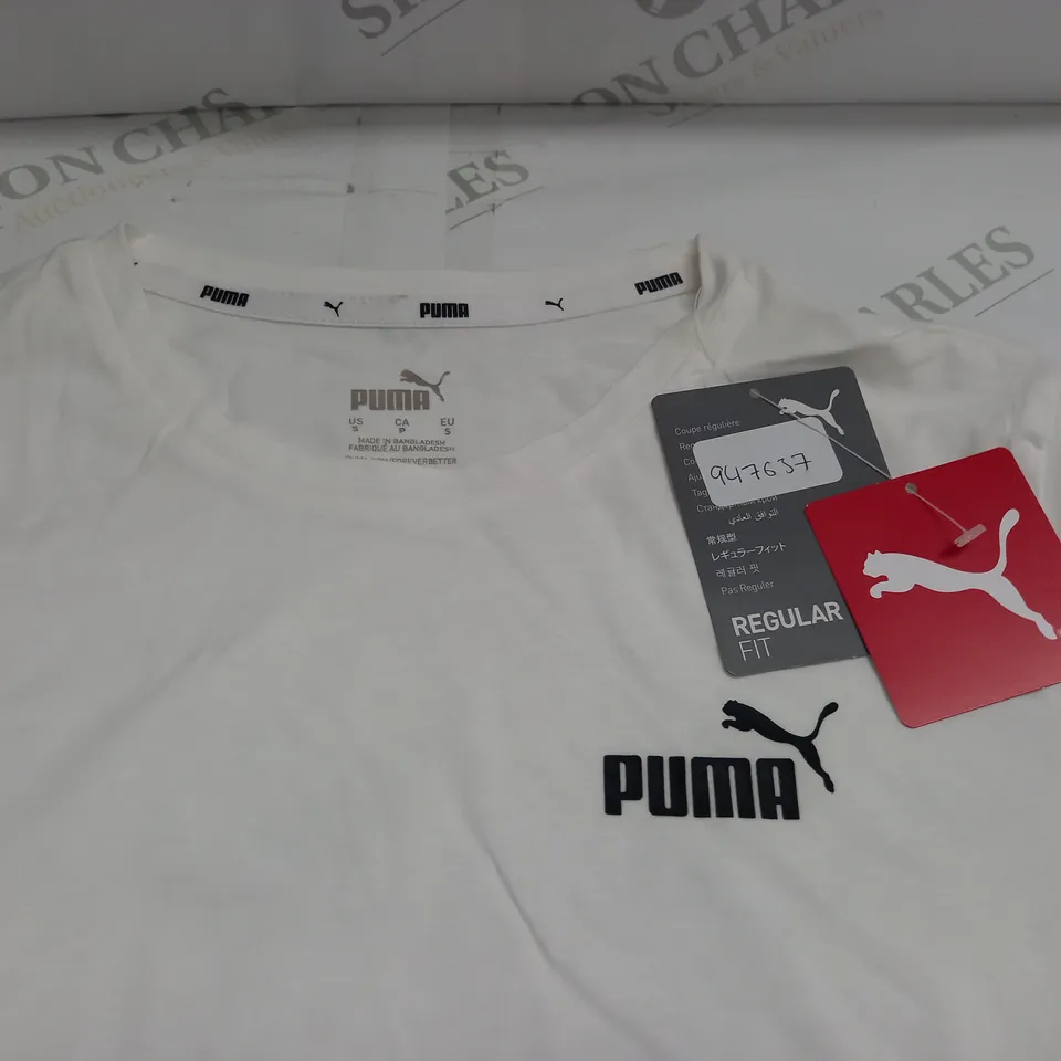 PUMA WHITE CREW T-SHIRT - EU S