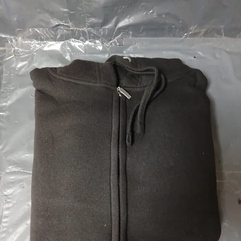 BOX OF APPROXIMATELY 4 ZIP THROUGH HOODED SWEATSHIRTS - BLACK - SIZE XS