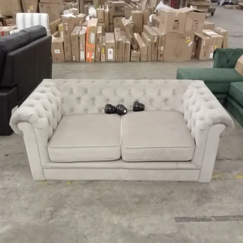 HAMPTON 2 SEATER CHESTERFIELD SOFA, CHAMPAGNE CLASSIC VELVET
