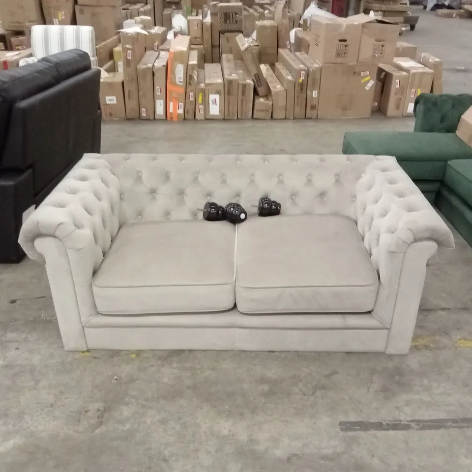 HAMPTON 2 SEATER CHESTERFIELD SOFA, CHAMPAGNE CLASSIC VELVET