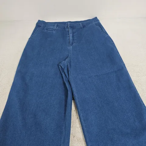D&CO. DENIM + COMPANY WIDE-LEG JEANS – DARK WASH – LARGE
