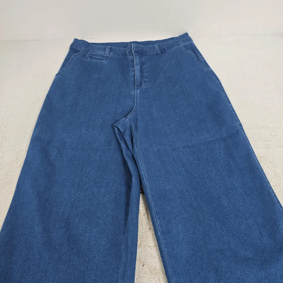 D&CO. DENIM + COMPANY WIDE-LEG JEANS – DARK WASH – LARGE
