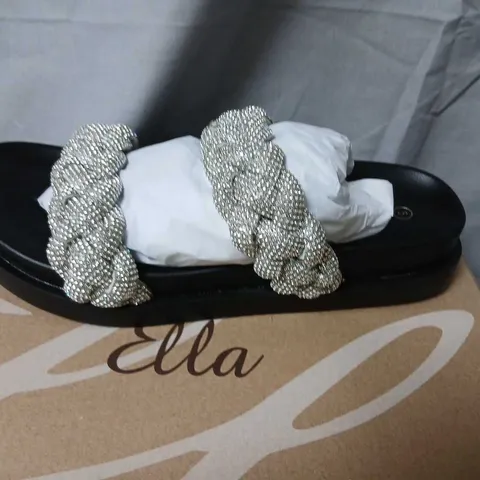 ELLA SHOES KITTY SANDALS – SILVER, UK SIZE 5