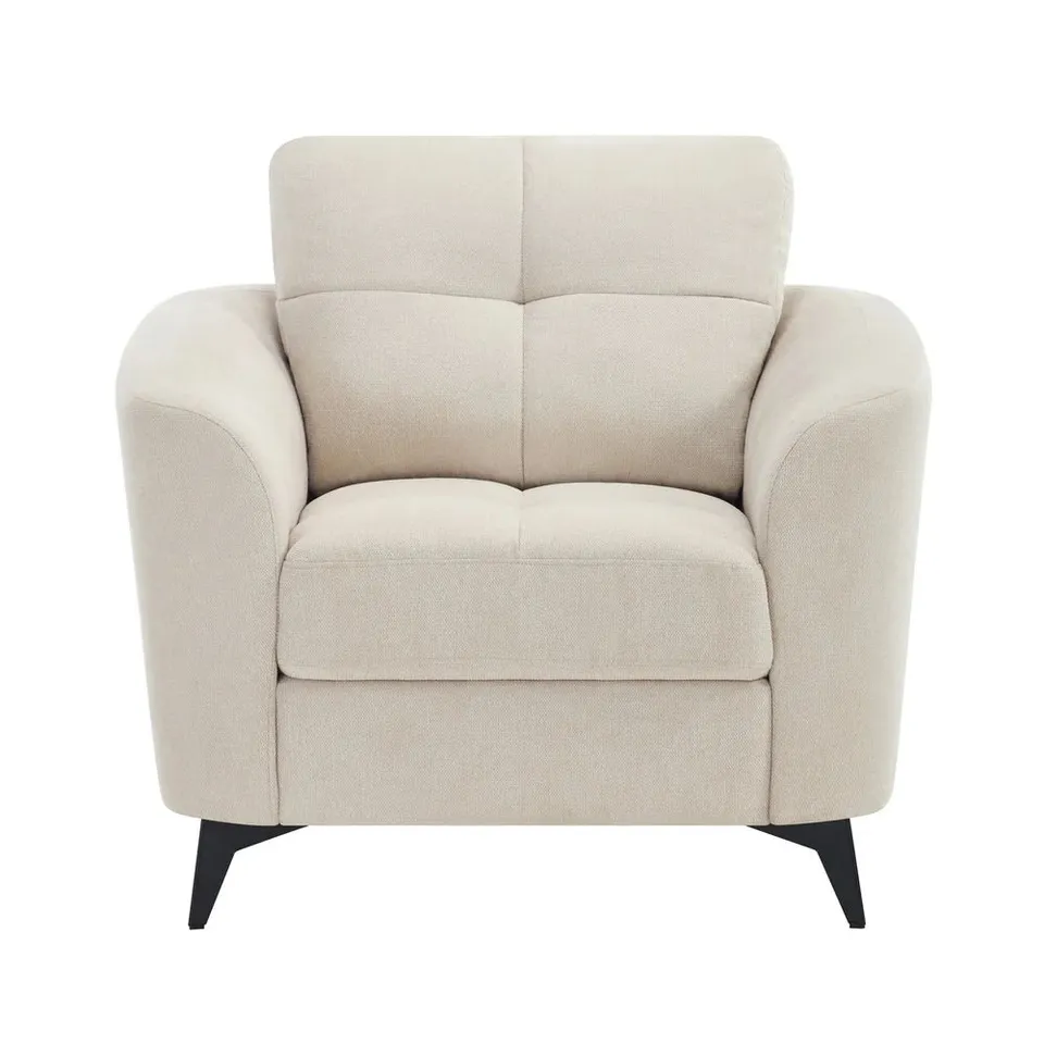 BOXED SOLNA FABRIC ACCENT CHAIR IN BEIGE