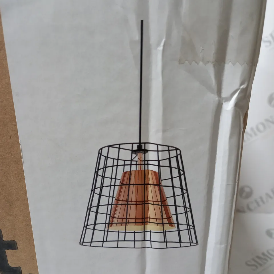 BOXED INART METAL 1 LIGHT PENDANT BLACK & COPPER