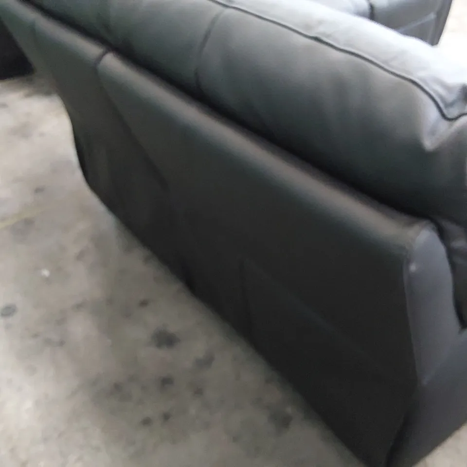 DESIGNER POWER RECLINING CORNER GROUP BLACK LEATHER 