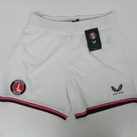 CASTORE CHARLTON HOME SHORTS IN WHITE SIZE UK 12