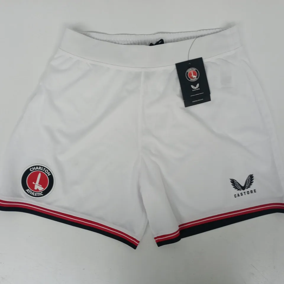CASTORE CHARLTON HOME SHORTS IN WHITE SIZE UK 12