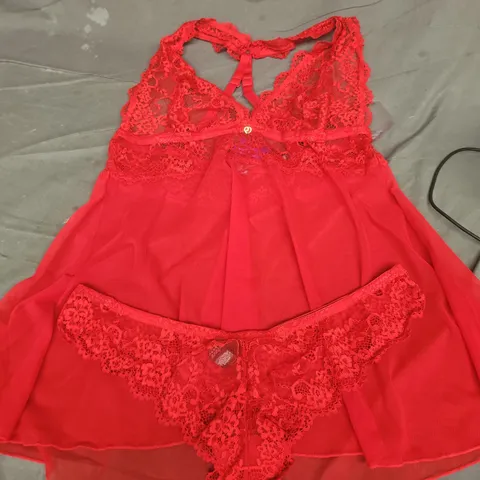 LOVEHONEY BABYDOLL SET RED SIZE 3X/4X