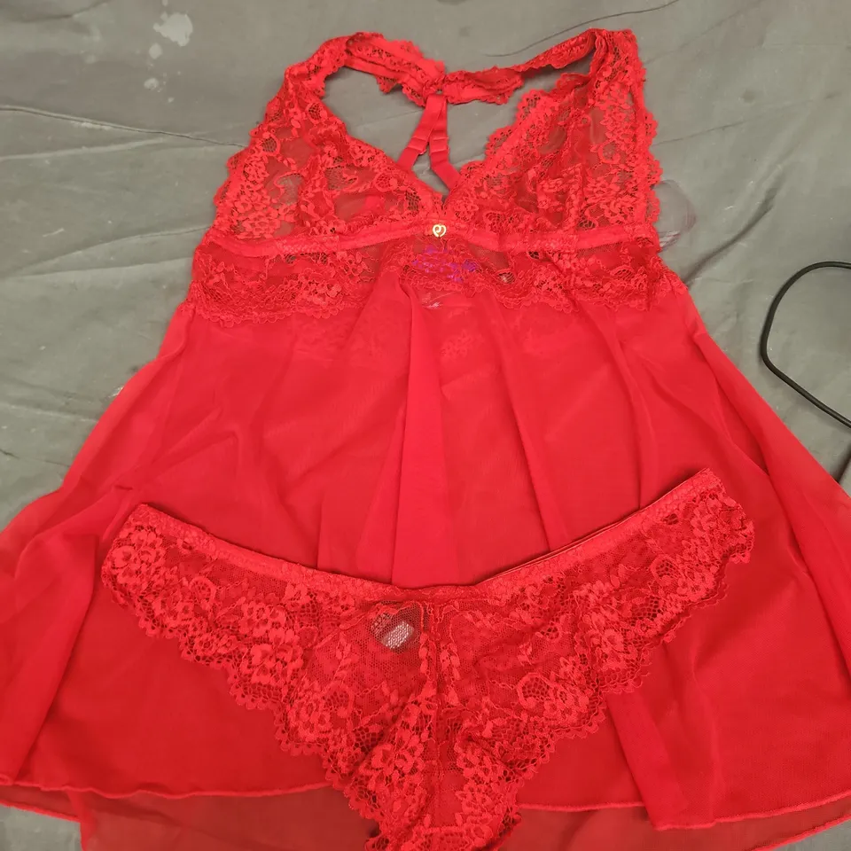 LOVEHONEY BABYDOLL SET RED SIZE 3X/4X