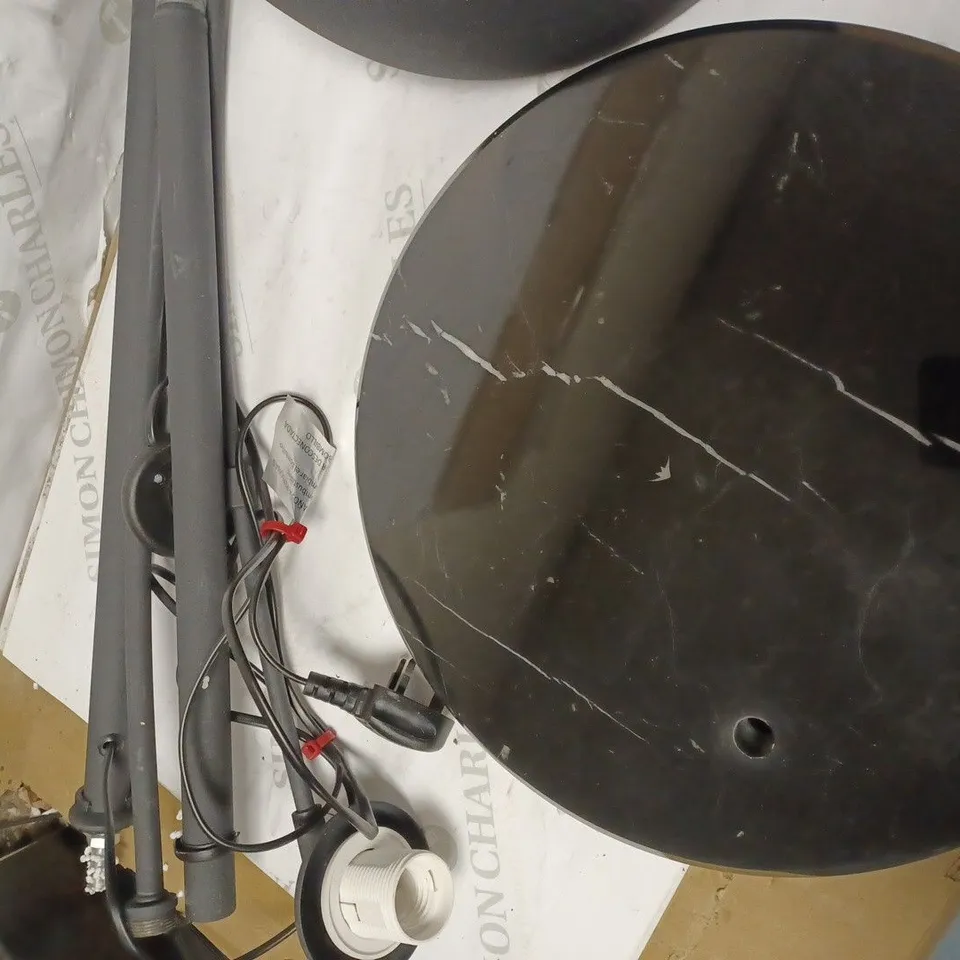 VERSANDORA ARGUER ARC FLOOR LAMP BLACK SHADE & BLACK BASE