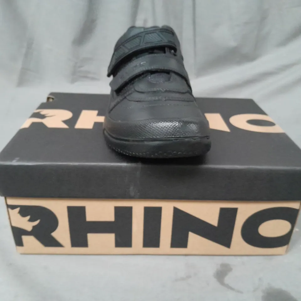 BOXED PAIR OF RHINO WARRIOR SHOES IN BLACK EU SIZE 36