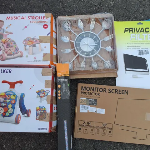 PALLET OF ASSORTED HOUSEHOLD ITEMS TO INCLUDE BABY WALKER, TISSUE MULTI-PACK AND PLASTIC FENCE