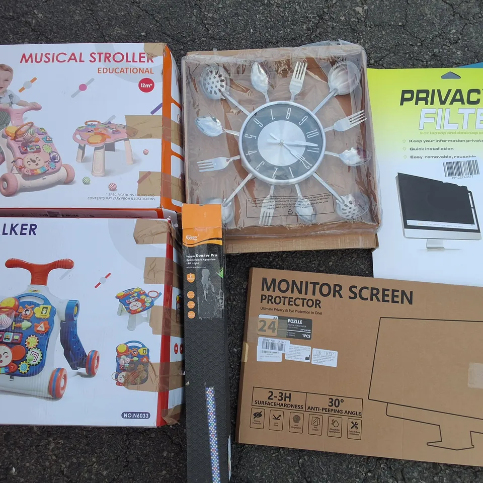 PALLET OF ASSORTED HOUSEHOLD ITEMS TO INCLUDE BABY WALKER, TISSUE MULTI-PACK AND PLASTIC FENCE