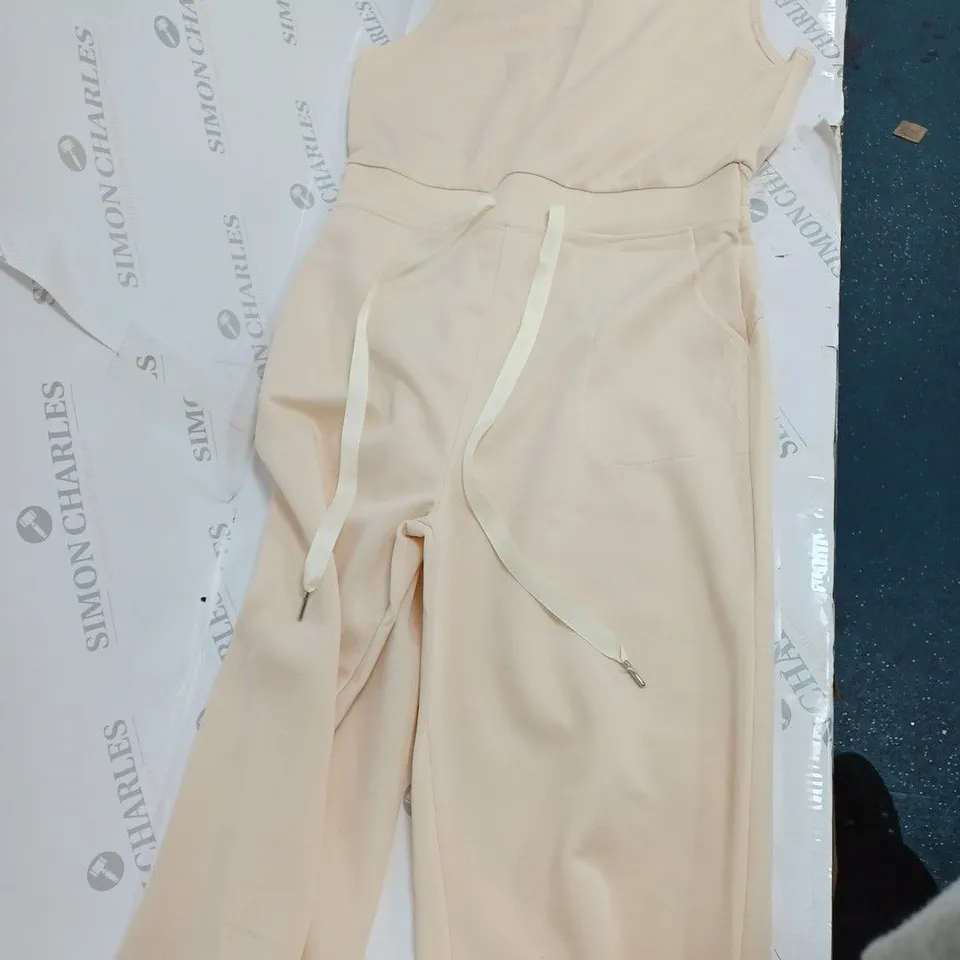BEIGE JUMP SUIT WITH DRAW STRING