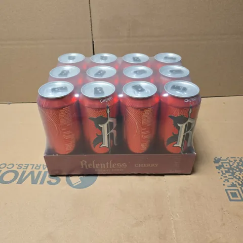 RELENTLESS CHERRY ENERGY DRINK – 12 X 500ML 