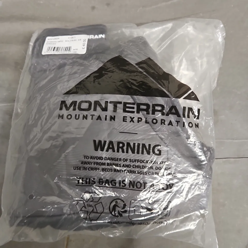 BAGGED MONTERRAIN JN FUSION POLY BAFFLE QUARTER ZIP IN GREY - SMALL