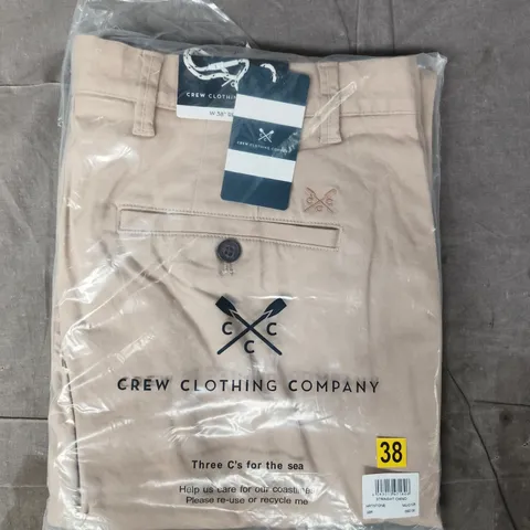 BAGGED CREW CLOTHING COMPANY STRAIGHT CHINOS IN STONE SIZE 38R