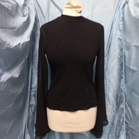 RIVER ISLAND WOMEN'S BLACK LONG-SLEEVE TOP – UK 8