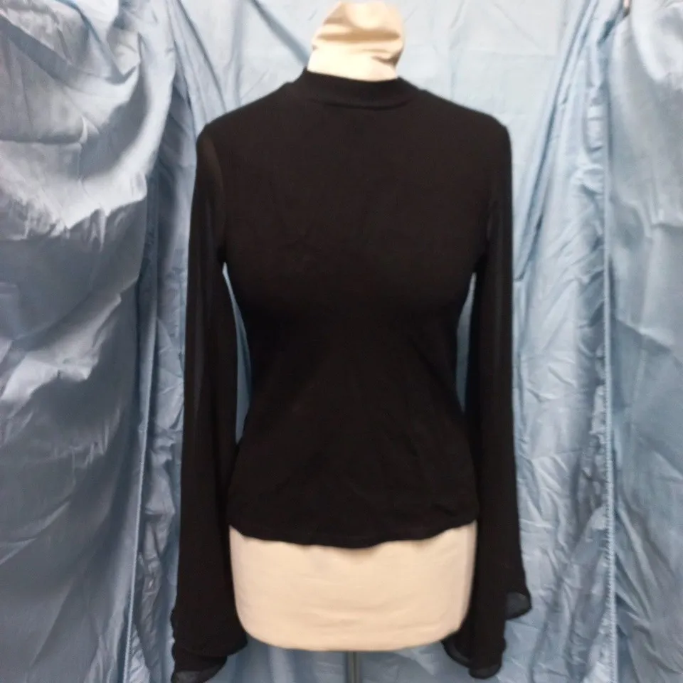RIVER ISLAND WOMEN'S BLACK LONG-SLEEVE TOP – UK 8