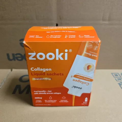 BOXED ZOOKI COLLAGEN LIQUID SACHETS MANGO PEACH (30 SACHETS)