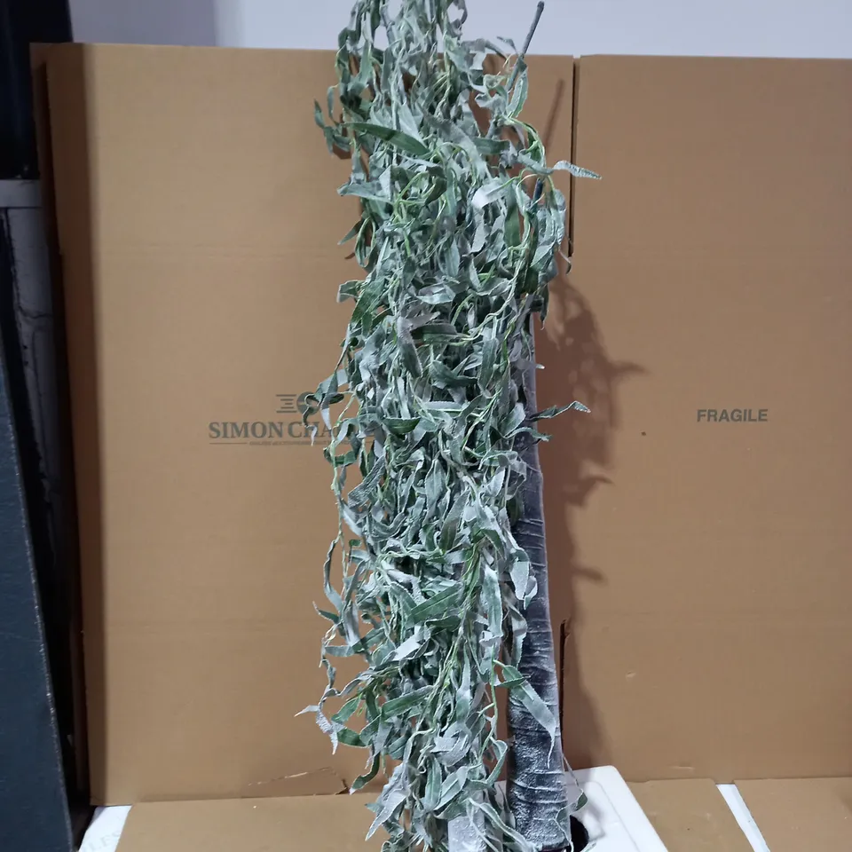 ALISON CORK 180CM PRE-LIT GREEN LEAF DETAIL INDOOR WILLOW TREE - COLLECTION ONLY