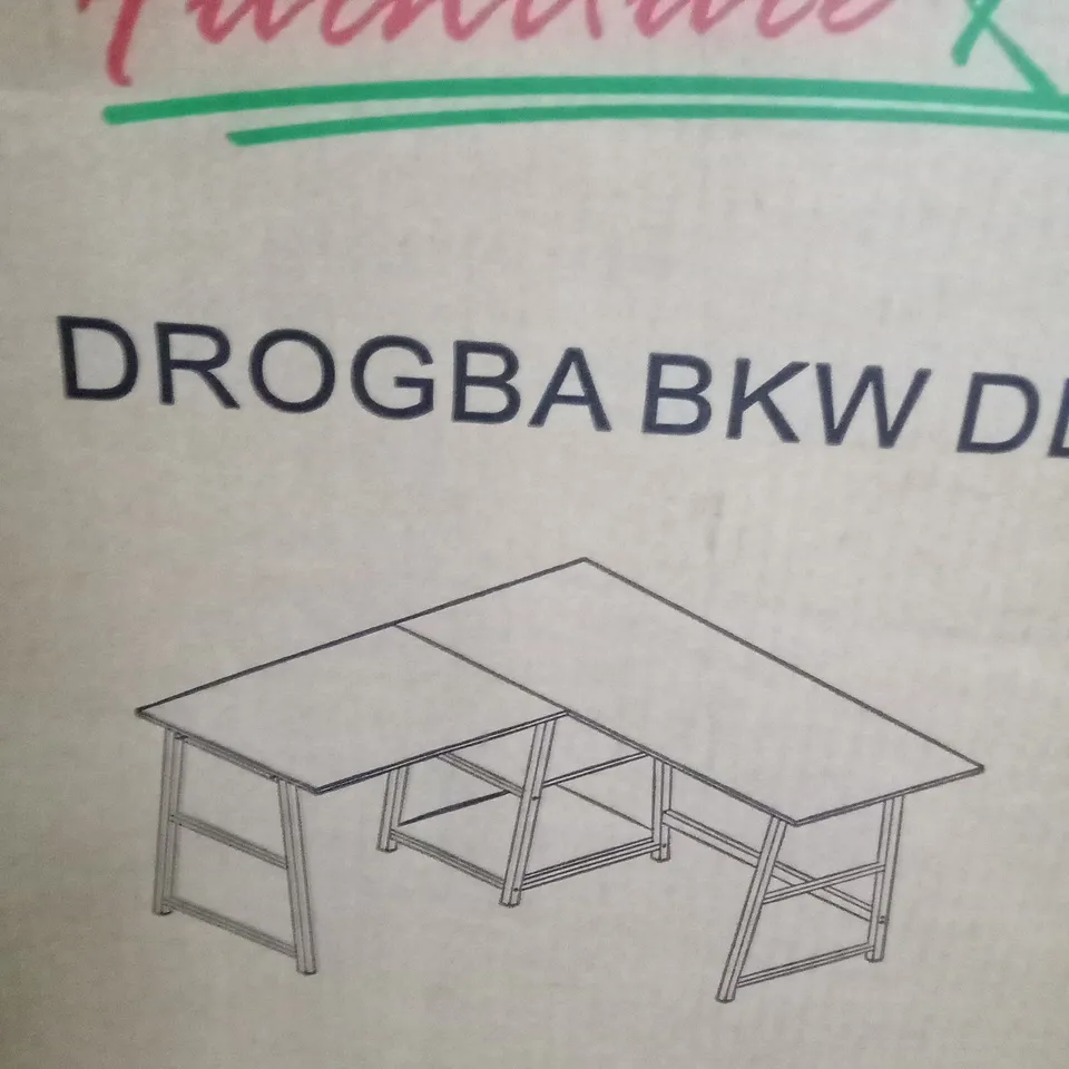 BOXED FURNITURE R L SHAPED CORNER DESK - BLACK