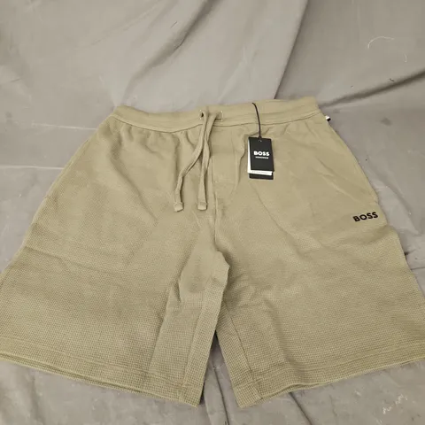 BOSS WAFFLE SHORTS IN GREEN SIZE M
