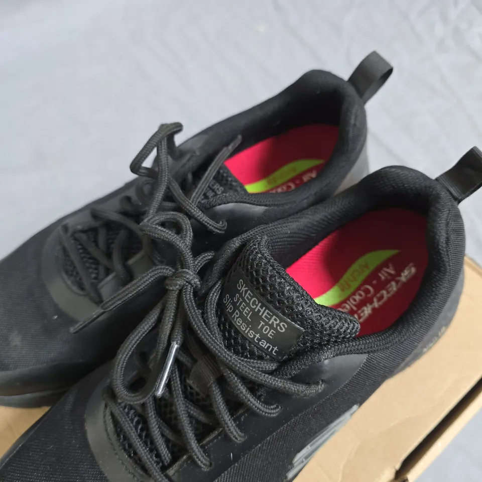 SKECHERS MEN'S WORK SHOES – BLACK, STEEL TOE, SLIP-RESISTANT, UK 8 (US 9, EUR 42)