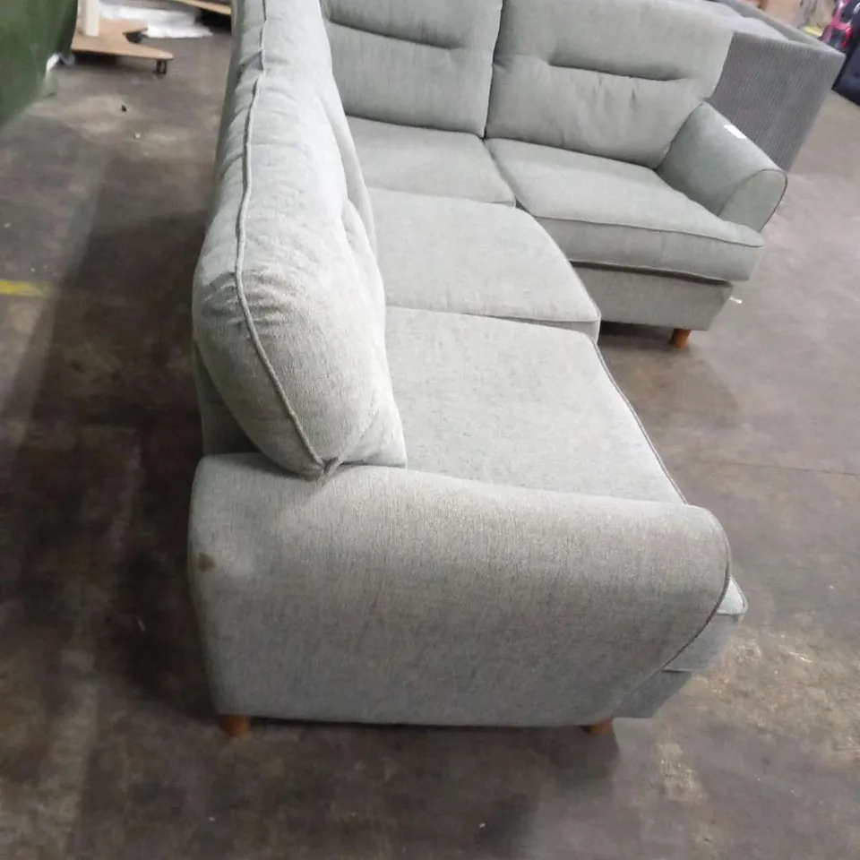 DESIGNER LUSSO GREY FABRIC CORNER SOFA