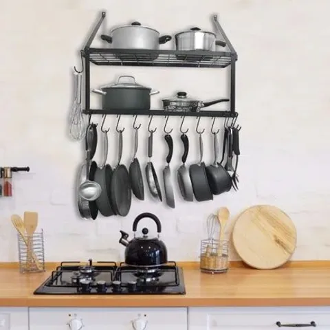 BOXED WALL MOUNTED POT RACK (1 BOX)