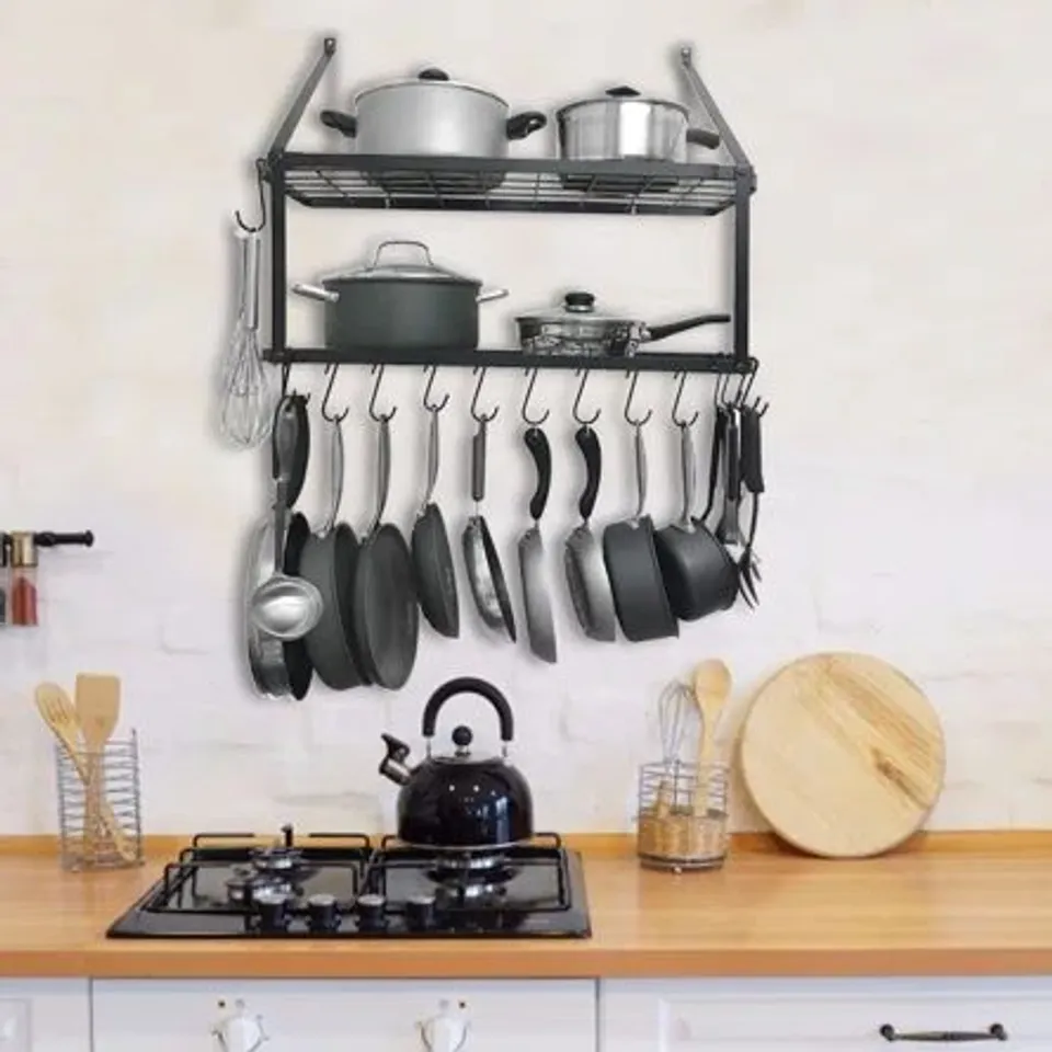 BOXED WALL MOUNTED POT RACK (1 BOX)