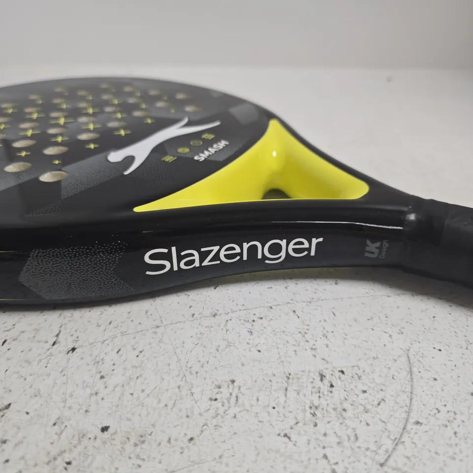SLAZENGER SMASH PADEL RACKET – BLACK/YELLOW, WITH WRIST STRAP