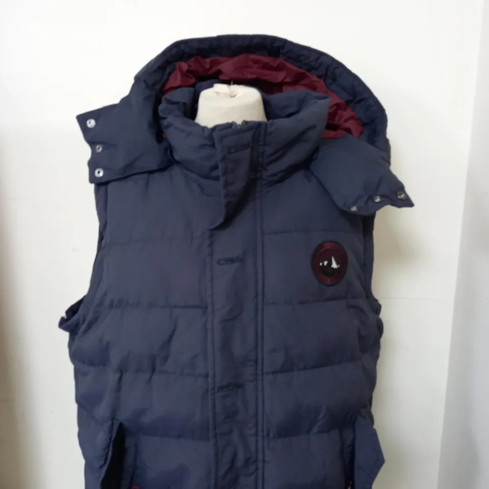 SUPERDRY RESCUE NAVY PADDED GILET SIZE 2XL