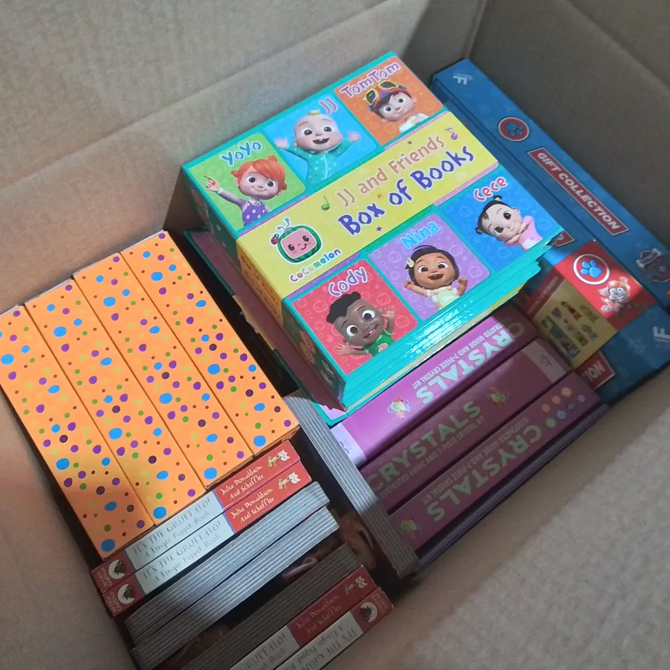 LOT OF APPROXIMATELY 27 ASSORTED KIDS BOOK AND ACTIVITY SETS TO PAW PATROL, ROCK PAINTING AND GRUFFLY PUPPET BOOK