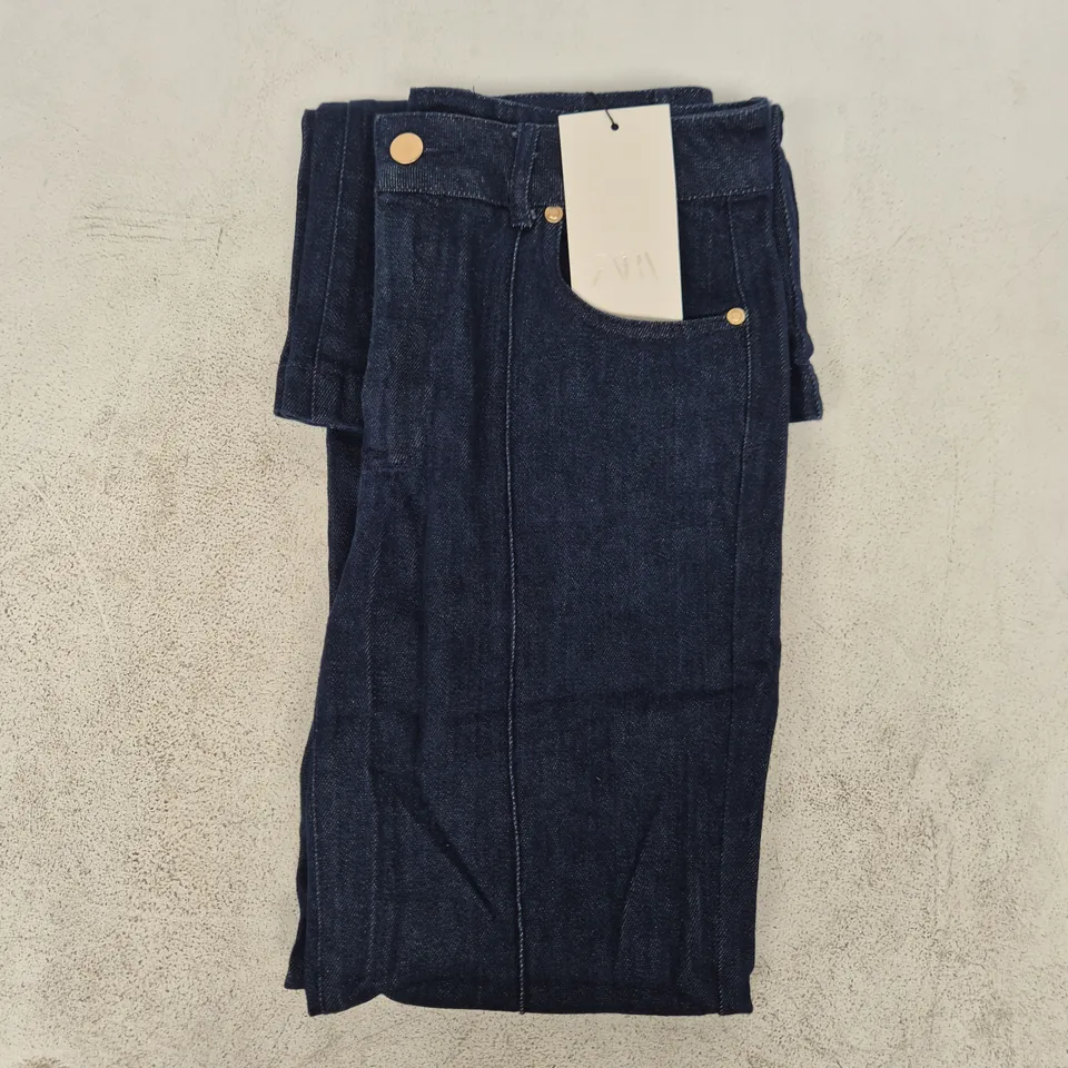 ZARA FLARED JEANS IN DARK INDIGO SIZE UK SMALL