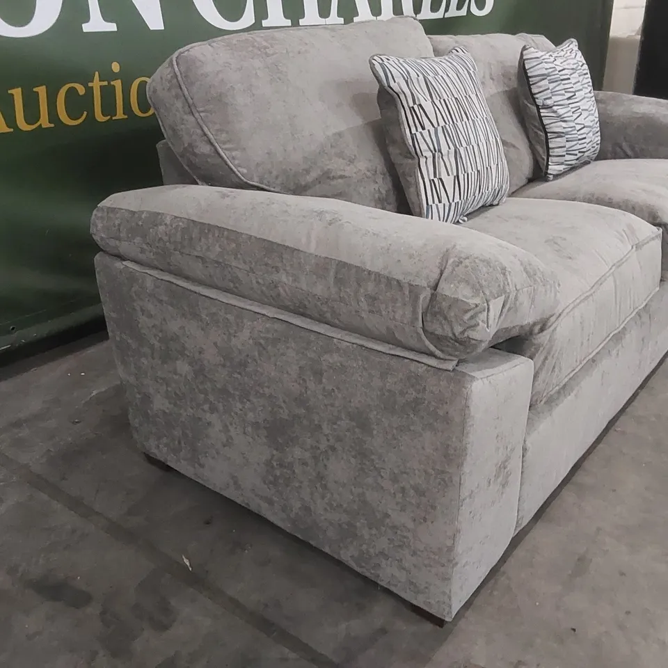 QUALITY DESIGNER WATERFORD 3 SEATER FABRIC UPHOLSTERED SOFA