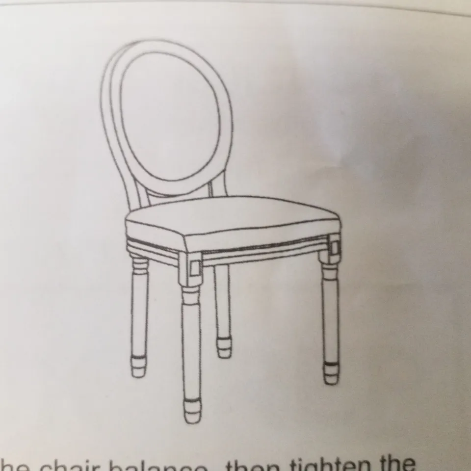 BOXED HOMEMIYN SET OF 2 CREAM FABRIC DINING CHAIRS