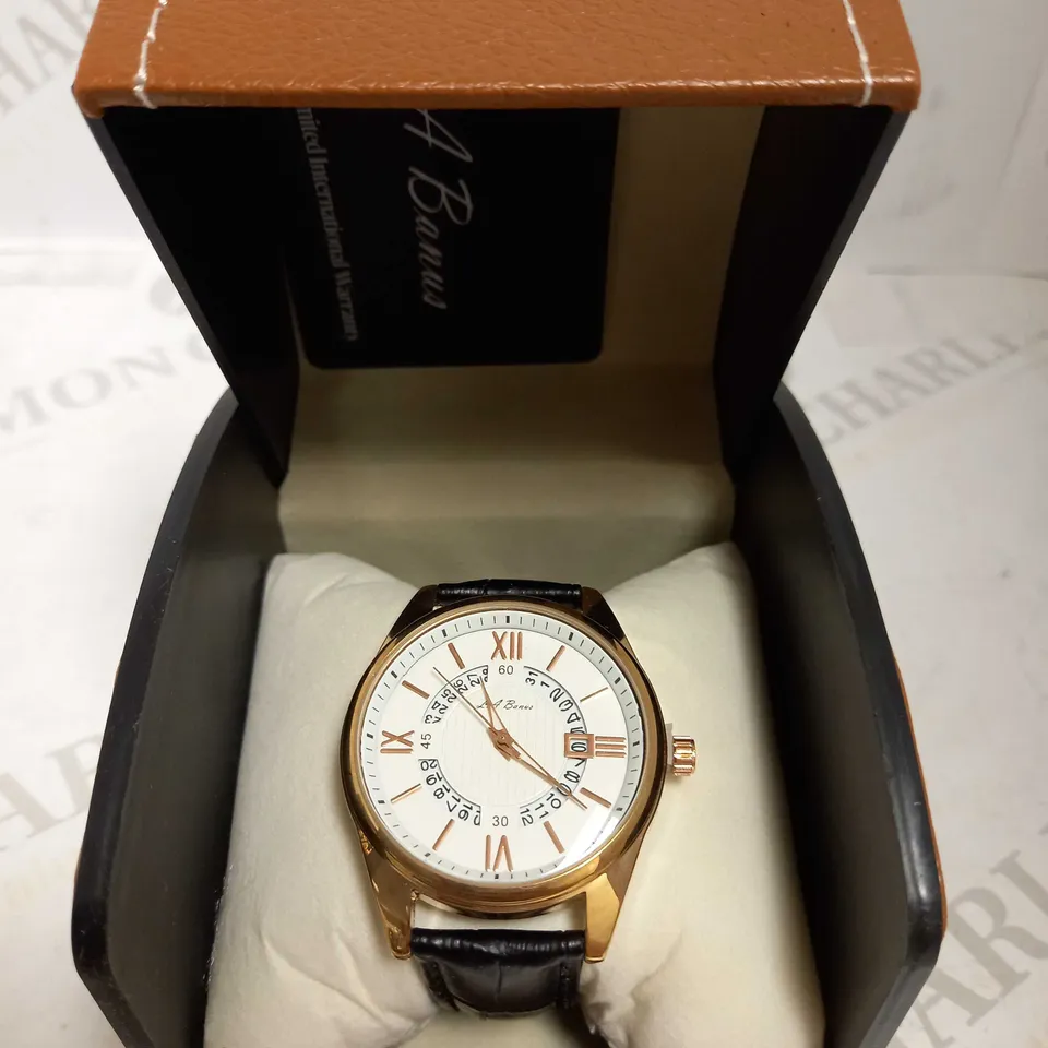 LA BANUS DATE DIAL LEATHER STRAP WRISTWATCH  RRP £625