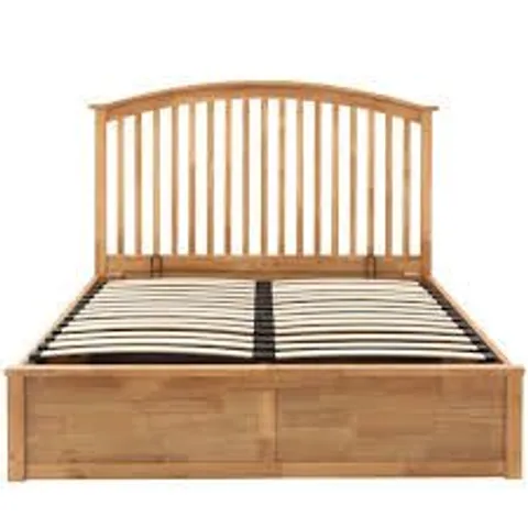 BOXED GFW MADRID DOUBLE OAK WOOD OTTOMAN BED (3 BOXES)