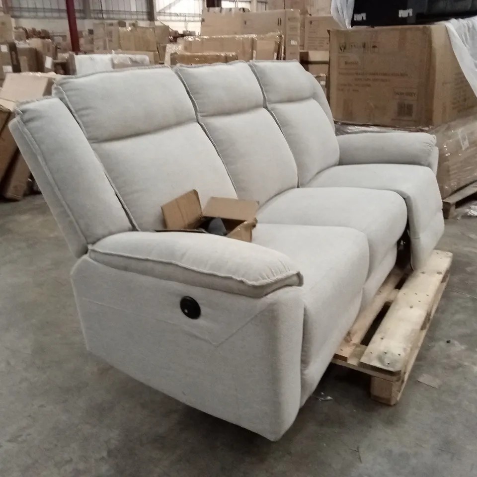 SKYE 3 SEATER LINEN ELECTRIC RECLINER SOFA