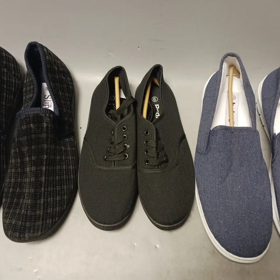 BOX OF APPROXIMATELY 8 ASSORTED PAIRS OF SHOES AND FOOTWEAR ITEMS IN VARIOUS COLOURS, STYLES, AND SIZES - COLLECTION ONLY