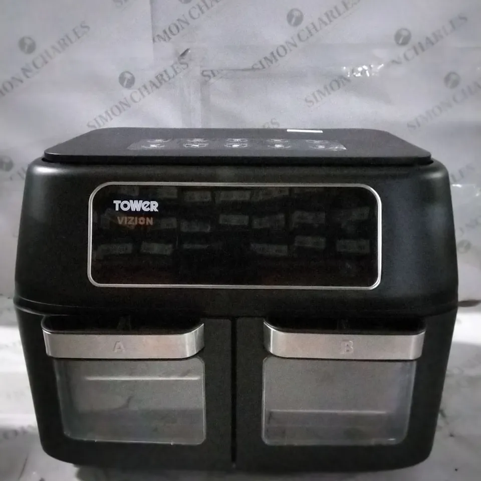 BOXED TOWER 11 LITRE DUAL COMPARTMENT AIR FRYER OVEN
