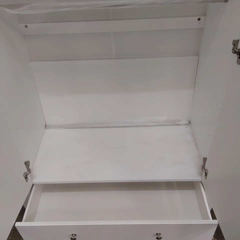 DESIGNER CONTEMPORARY 2 DOOR WARDROBE - WHITE