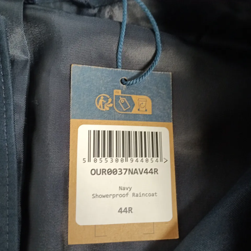 UK 44R CHARLES TYRWHITT NAVY SHOWERPROOF RAINCOAT