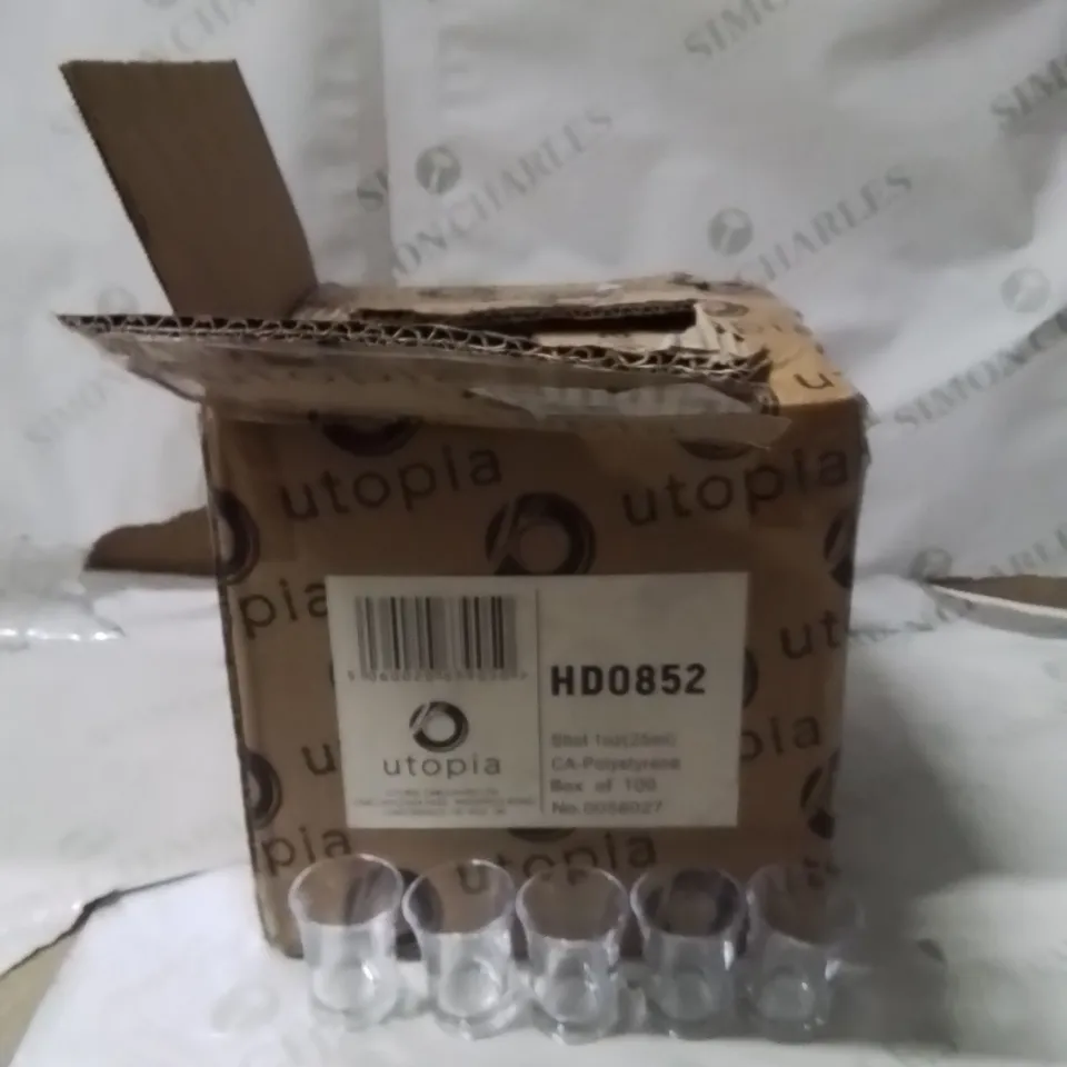 BOXED UTOPIA SHOT GLASSES APPROXIMATELY 100