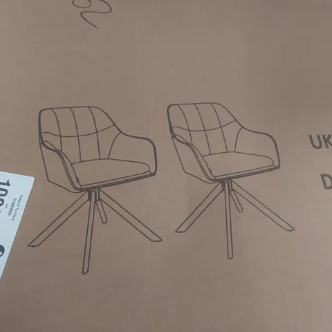 BOXED SET OF 2 UPHOLSTERED DINING CHAIRS IN BROWN
