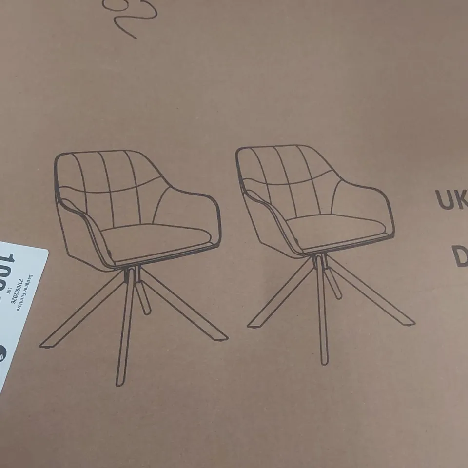 BOXED SET OF 2 UPHOLSTERED DINING CHAIRS IN BROWN