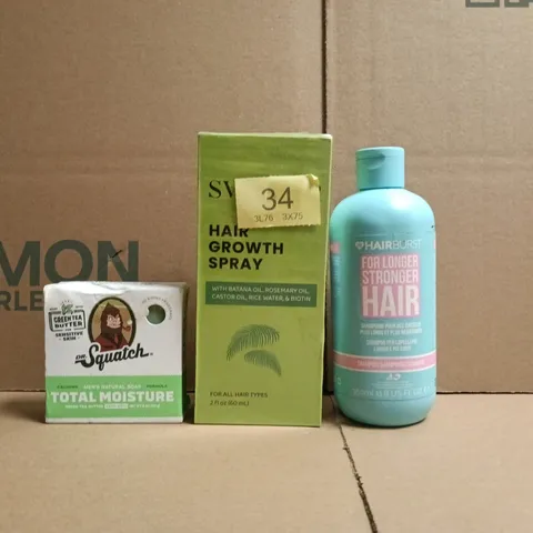 APPROXIMATELY 10 ASSORTED COSMETIC ITEMS TO INCLUDE DR SQUATCH, HAIR BURST, ETC - COLLECTION ONLY